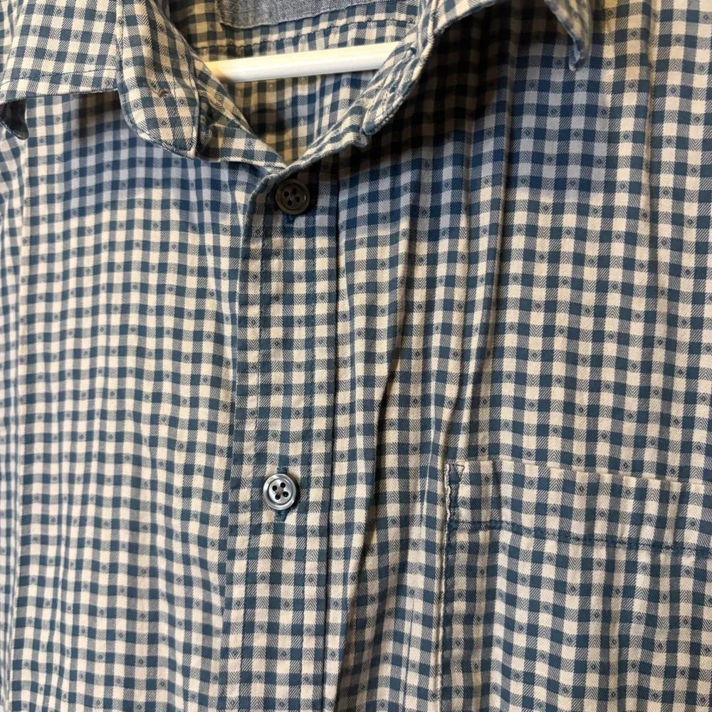 Banana‎ Republic Soft Wash Tailored Slim Fit Gingham Button Down Shirt Mens L
